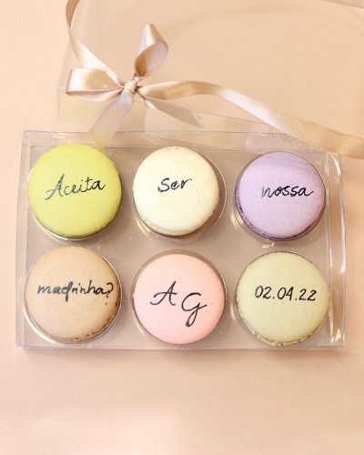 Caixa 6 macarons personalizados